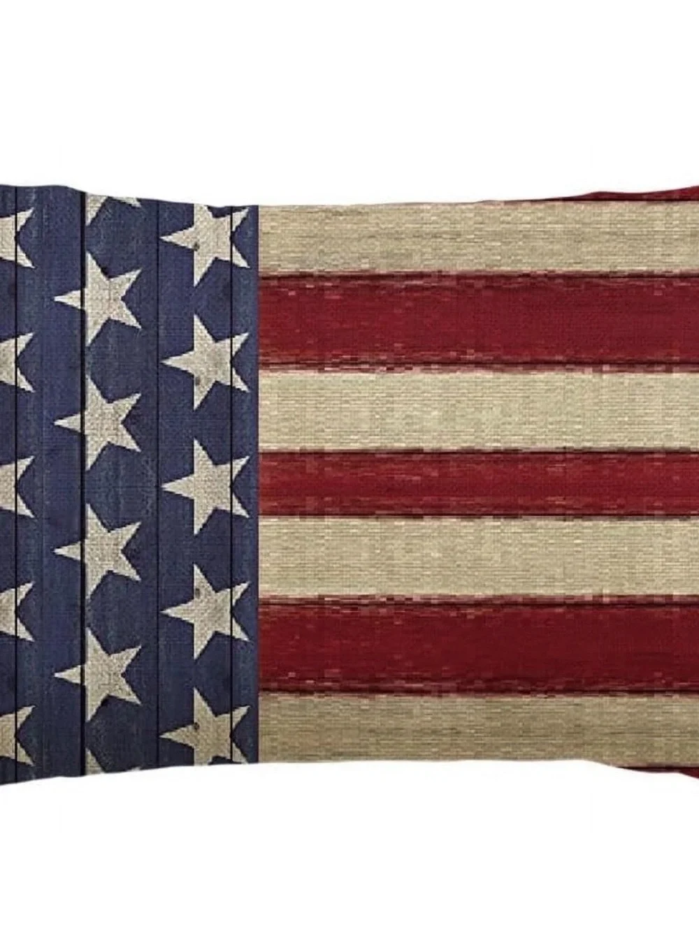 American Flag Decorative Pillow Cover - Patriotic Red, White & Blue